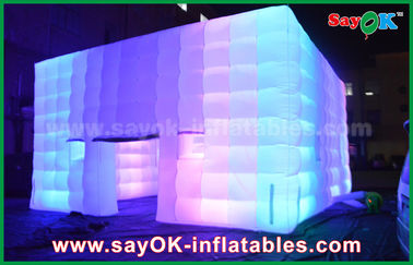 le PVC extérieur gonflable de tente a enduit la tente gonflable de cube géant du ventilateur de lumière/de changement de couleur