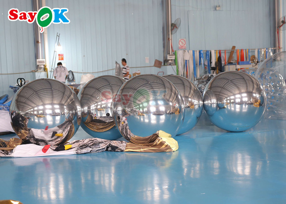Disco Ballon miroir gonflable lumineux Décoration d'événement de grande taille Ballon miroir sphère flottante en PVC