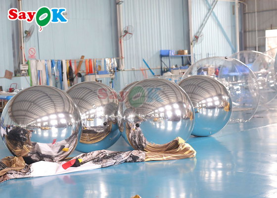 Disco Ballon miroir gonflable lumineux Décoration d'événement de grande taille Ballon miroir sphère flottante en PVC