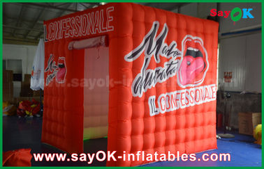 Tente de allumage gonflable de cabine de photo de partie de tente de décoration rouge faite sur commande gonflable d'événement pour la location