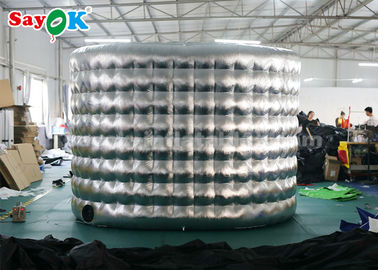 La cabine d'événement montre externe argentent/cabines gonflables ovales noires d'image avec le ventilateur 3.3*2.5*2.4m