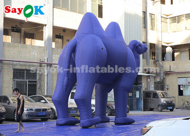 Balons gonflables pour animaux personnages de dessins animés gonflables bleu foncé pour la publicité en plein air / chameau gonflable géant