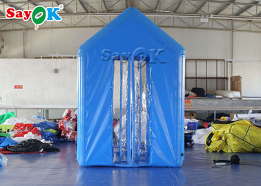 la Manche humaine de porte de désinfection d'atomisation de tente médicale gonflable de PVC de bleu de 2x2x3M
