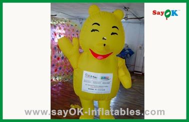 Personnalisé personnages publicitaires gonflables ours gonflable jaune pour parc aquatique